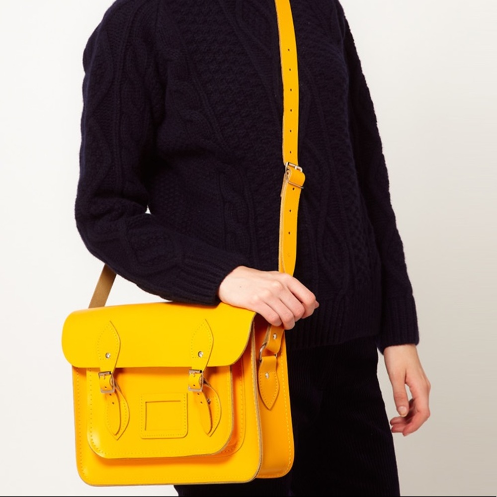 Cambridge satchel yellow crossbody bag